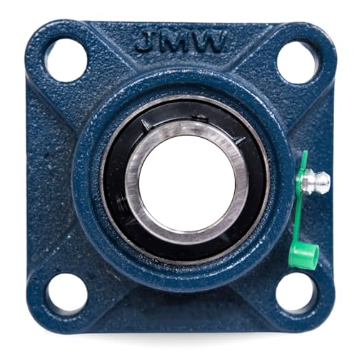Jeremywell UCF201-8 Pillow Block Bearing (2 Pack), 1/2 inch Bore, 4-Bolt Flange Mounted, Solid Base, Self-Alignment, Square - size: UCF201-8