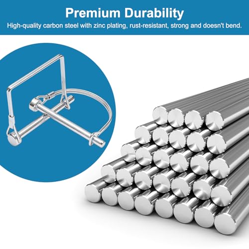8PC Trailer Hitch Pin, Premium Hitch Pins 1/4, Strong Trailer Coupler Pin