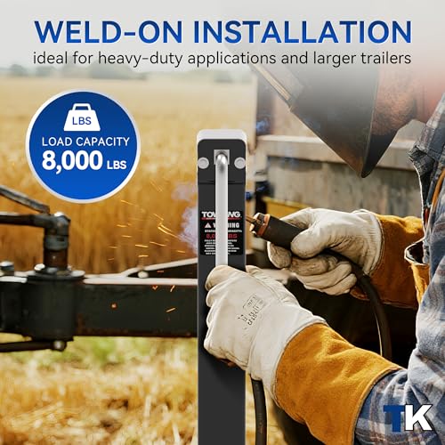 8000LBS Square Trailer Jack, 15" Lift, Heavy Duty Weld On Jack