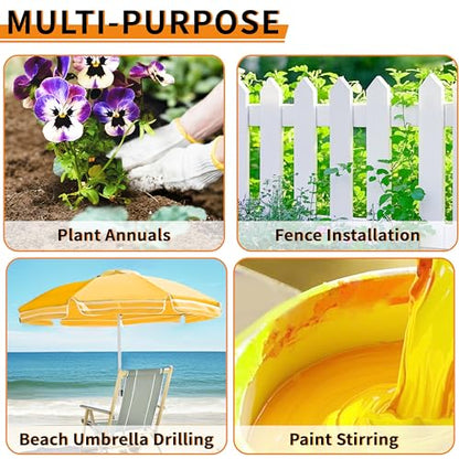4 x 16 Inch Auger Drill Bit for Planting–Garden Spiral Hole Drill Planter for Bulbs, Bedding Plants & Umbrella Holes|3/8" Hex Drive|The Ultimate Bulb Planter Tool for Cordless Drill - size: 4"x16"