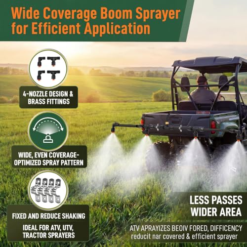 Boom Sprayer Wand ATV Sprayers Boom Kit with 3/8 Inch Brass Barb Fittings