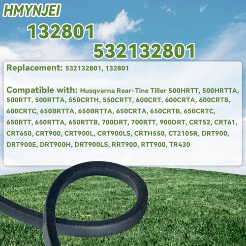 532132801 132801 Drive V-Belt for Husqvarna 500RTT 550CRTT 600CRT 650RTT 700RTT 900DRT Rear-Tine Tiller