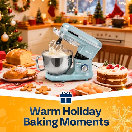 VIVOHOME Stand Mixer, 6-Quart Tilt-Head Kitchen Mixer with Bowl, Blue - color: Pastel Blue