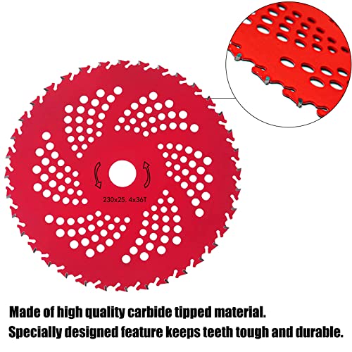 Weed Eater Blades, 2 Pack 9" x 36 Teeth Brush Cutter Blade - color: Red