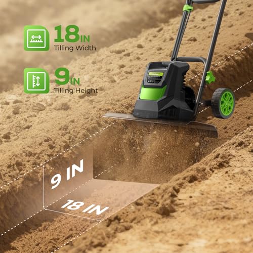 1800W 15A Corded Electric Tiller for Gardening and Soil Cultivation