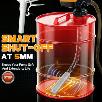 Fuel Transfer Pump with Auto Shut-Off Compatible with DeWalt 20V Battery - color: Black