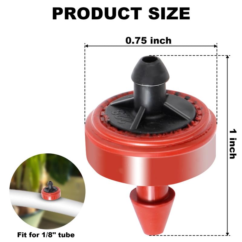 0.5 GPH Pressure Compensating Junior (PCJ) with Barb Outlet Dripper Emitters (50)