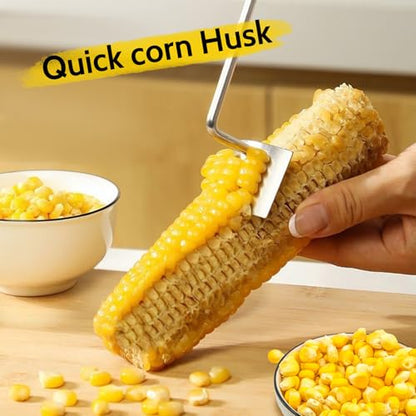 Stainless Steel Corn Peeler & Stripper - Long Handle, 2 Pcs - Home & Outdoor Dining