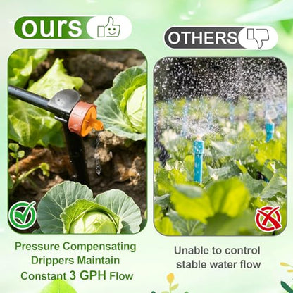 200Pcs 3 GPH Pressure Compensating Drippers,3 GPH Drip Emitters - color: 3 GPH 200PCS