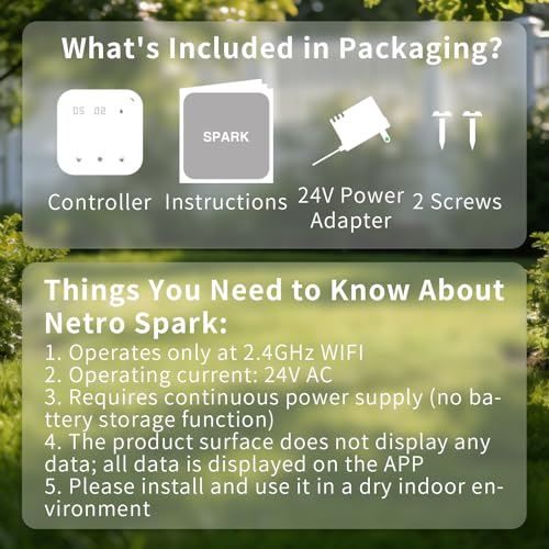 Netro Spark 8 Zone Smart Sprinkler Controller ‌Touch Buttons WiFi App-Based