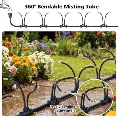 Drip Irrigation System 2 Ports - 360°Adjustable Garden Watering System - size: 50FT