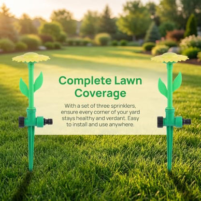 VICASKY 3pcs Sunflower Nozzle Lawn Watering Sprayer with Angle Control for Efficient Garden Irrigation for Lawns Vegetable Gardens and Outdoor Cooling