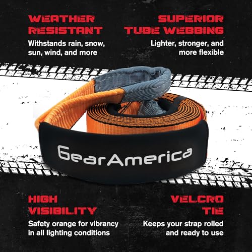 GearAmerica Heavy Duty Tow Strap 3" x 20-35,053 lbs Tree Saver, 2 Pack - color: 3"x20', size: 2 Pack