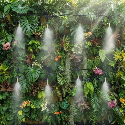 Automatic Garden Irrigation System 100ft with 18 Adjustable Copper Nozzles - color: 100ft