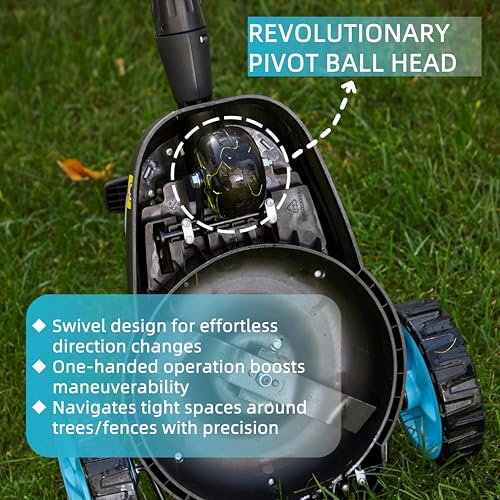 RB 40V 9" Mini Cordless Lawn Mower with Battery & Charger for Small Yards - size: 9 IN