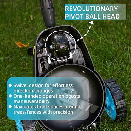 RB 40V 9" Mini Cordless Lawn Mower with Battery & Charger for Small Yards - size: 9 IN