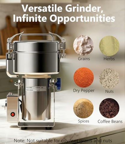 Electric Grain Mill 1000g Flour Mill Home for Wheat Corn Rice Herbs Spices - size: 1000g
