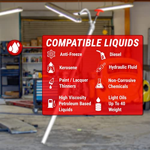 TERA PUMP Fast Flow Manual Powered Lift Action Steel Drum