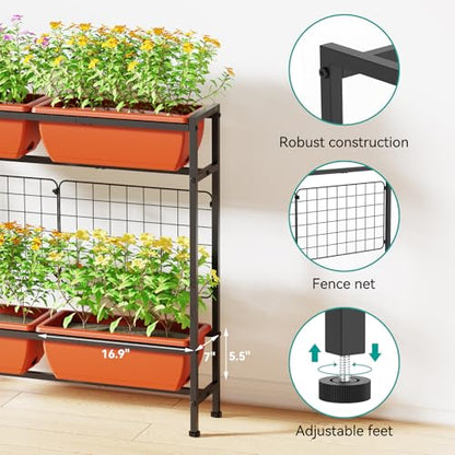 CADUKE Raised Garden Bed, Garden Raised Planter Box with Legs, 32" Elevated Vegetable Garden Beds with Drainage Holes & Trellis, Herb Garden Planter Outdoor for Vegetables, Balcony, Red - color: Red