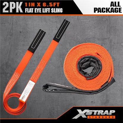 XSTRAP STANDARD 2PK 1"x6.5ft Lifting Sling Straps 2000 lb Vertical Capacity - style: 2PK 1''x6.5ft