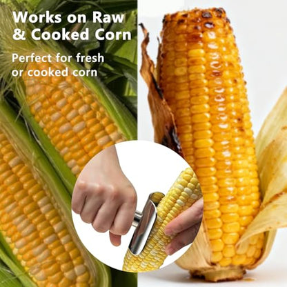 Safe Hidden Blade Corn Peeler, Stainless Steel Corn Cob Stripper - size: Hidden Blade