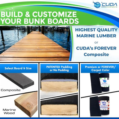 CUDA Boat Trailer Bunk Board Set Pair (2x6) 2Ft Long - Custom Made - size: COMPOSITE-2x6x2Ft