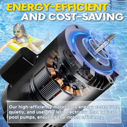 B128 Pool Pump Motor 1HP M56J Frame Fit for Century A.O. Smith Single Speed - size: 1 HP B128 M56J Frame