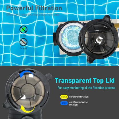 2.0HP Variable Two Speed In/Above Ground Pool Pump 115V 6600GPH - color: Jongquil Yellow
