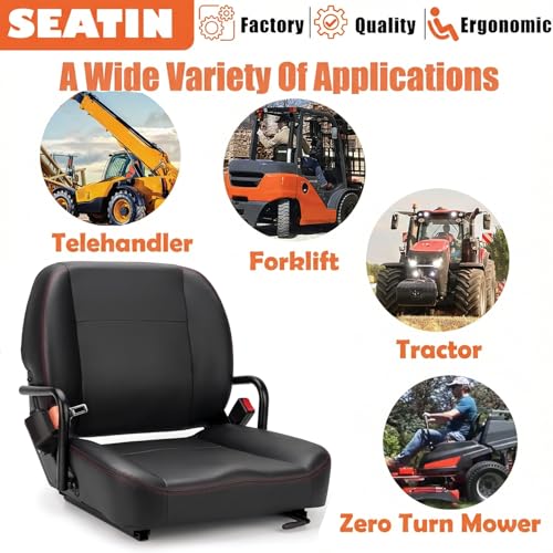 SEATIN Universal Forklift Seat, Tractor Seat with Micro Switch, Safety Belt