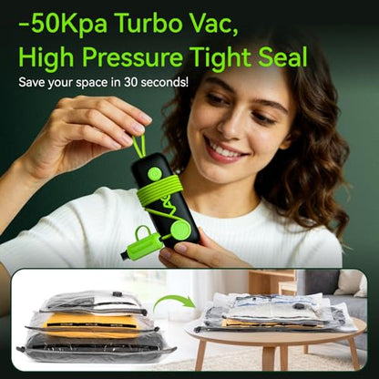 Vacuum Bags for Travel - USB Electric Pump, 15 Pack Carry-on Size Vacuum Seal Bags for Clothing - Space Saver Vacuum Storage Bags for Luggage, Travel Essentials. - style: 15 bags + USB pump