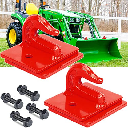 AUTOBOTS Tractor Bucket Hooks 3/8" Bolt On Chain Grab Hooks 2 Pack Red - color: Red