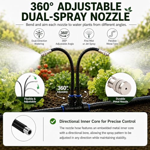 50FT High-Flow Garden Irrigation System, 12mm Main Tubing,30 Nozzles - size: 50Ft