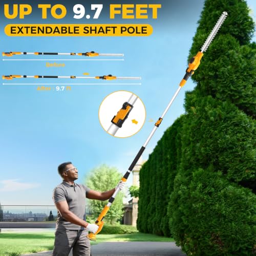 SHOHO Pole Hedge Trimmer Cordless Compatible with Dewalt 20V MAX Battery