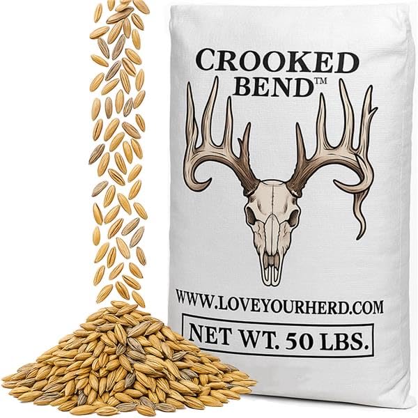 Crooked Bend Last Resort Blend, 50LB Bulk, Winter Food Plot Seed for Deer, Cereal Grain Rye, Wheat, Barley, Triticale & Oat Seeds Grow Whitetail & Turkey Attractants & Cold Hardy Hunting Food Plots - size: 25 Pound (Pack of 2)