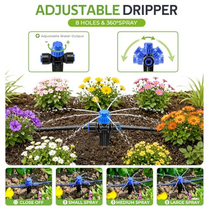 HIRALIY 50FT Drip Irrigation Kit, Garden Watering System
