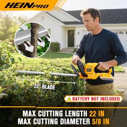 HEINPRO Hedge Trimmer Cordless Compatible with Dewalt 20V MAX Battery - size: 22.01-INCH