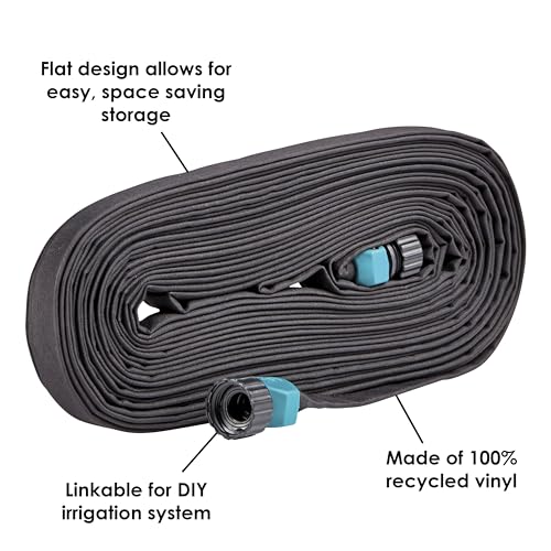 Gilmour 50 Ft Black Flat Soaker Hose with Clog Resistant Fabric Cover