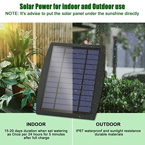Solar Automatic Drip Irrigation Kit System, JIYANG Solar Powered Auto Easy DIY Watering Device Supported Pots Plants, 12 Timing Modes with Anti-Siphoning Device (Supported 20-30 Pots, 12Timing Modes) - size: 20 Pot-Drip Irrigation