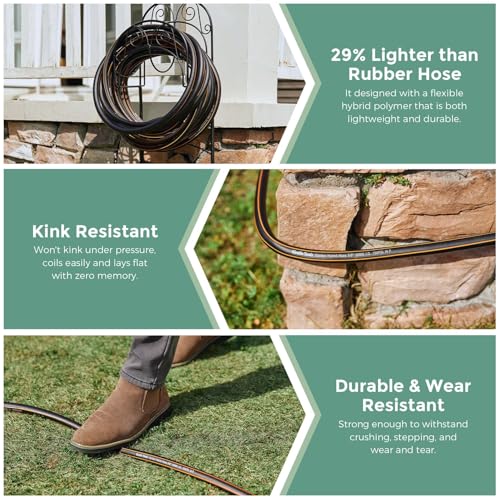 Giraffe Tools Garden Hose 5/8", 6ft Short Garden Hose | Custom Length, No Kink, Flexible, Leakproof Water Hose, 600 Burst PSI - size: 6FT Male Female