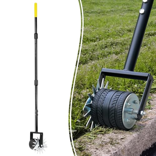 Colwelt Rotary Edger Lawn Tool, 59’’ Manual Lawn Wheel Rotary Grass Edger