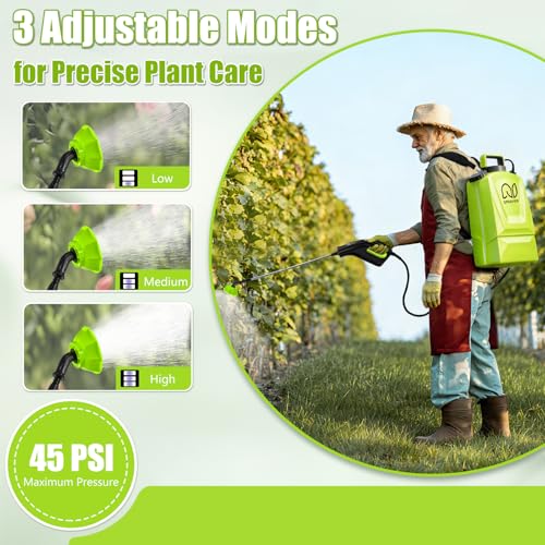 Battery Powered Backpack Sprayer 4 Gallon, Electric Garden Sprayer in Lawn