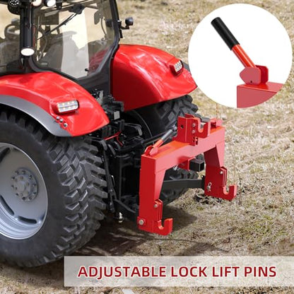 PeakPursuit 3000LBS 3 Point Quick Hitch,Red - color: Red
