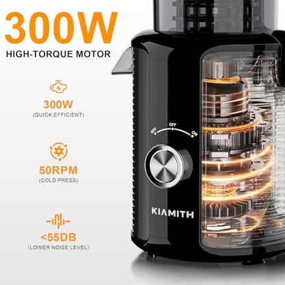 300W Cold Press Juicer with 5.8" Extra-Large Feed Chute