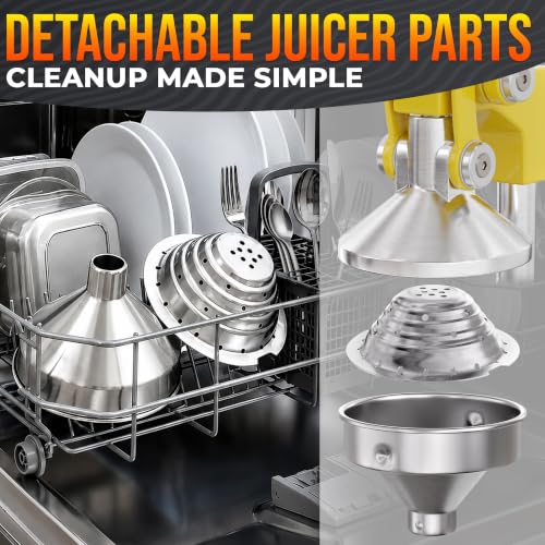 Cast Iron Juicer Hand Press, Heavy-Duty Squeezer (Yellow) - color: Yellow