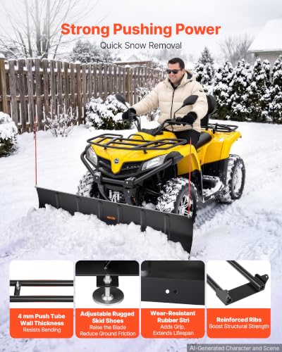 VEVOR Snow Plow Kit 60 in Universal Plow Attachment 3 Mount Options Black - size: 60in