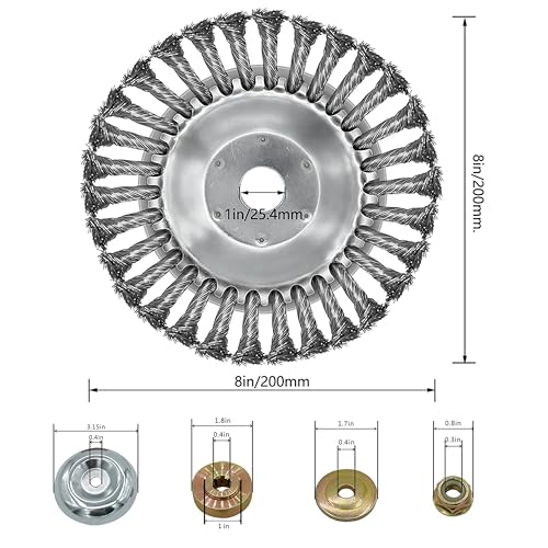 Unbreakable Steel Wire Rotary Brush Cutter Trimmer Head,8 Inch