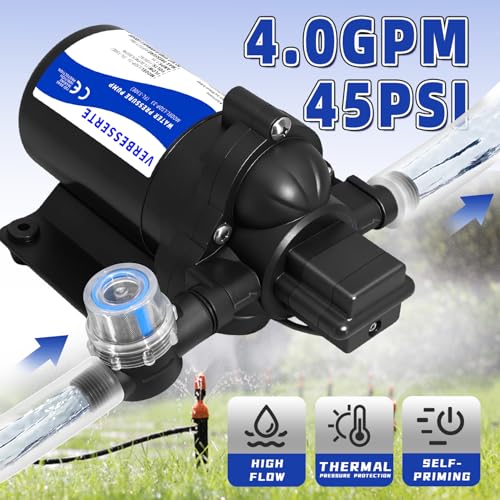 110Volt AC Water Pressure Diaphragm Pump for Rv,4.0GPM 45PSI Garden Hose Pool On demand Water Pump Quiet for Boat,In line Water Marine Wash Down Oump with Plug for House Kitchen Yacht Camper Shower - style: 4.0GPM 45PSI 110V