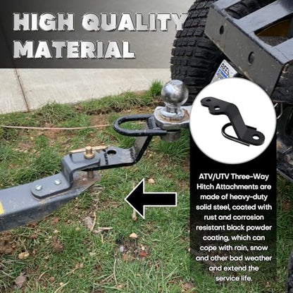 Three-Way Hitch Attachments Fit for ATV/UTV Type Trailers Universal 3-Way Hitch ATV Attachment