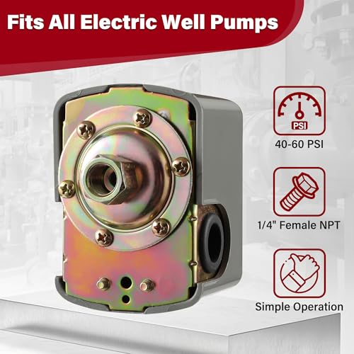 Well Pressure Switch, 40/60 Pressure Switch for Well Pump, 2 Pack