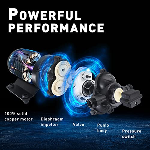TDRRICH Water Pressure Booster Pump for RV，12V Diaphragm Power Water Pumps 4GPM 45PSI Self-priming Pump,Diaphragm Transfer Pump for Boats Inline Garden Hose Lawn Camper Sprinkler Irrigation - style: 12V 4GPM 45PSI